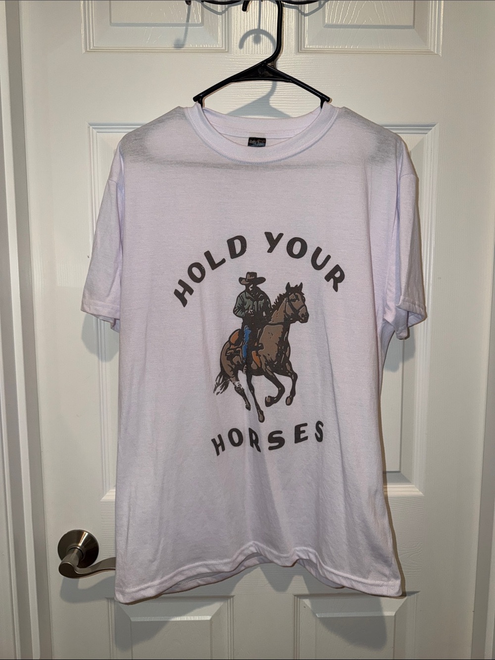 Hold Your Horses Graphic Tee - White Crewneck